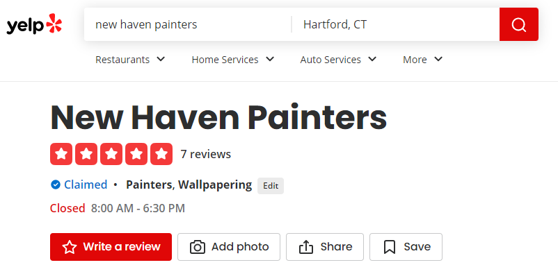 new haven painters yelp profile
